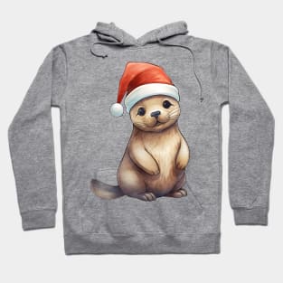 California Sea Lion in Santa Hat Hoodie